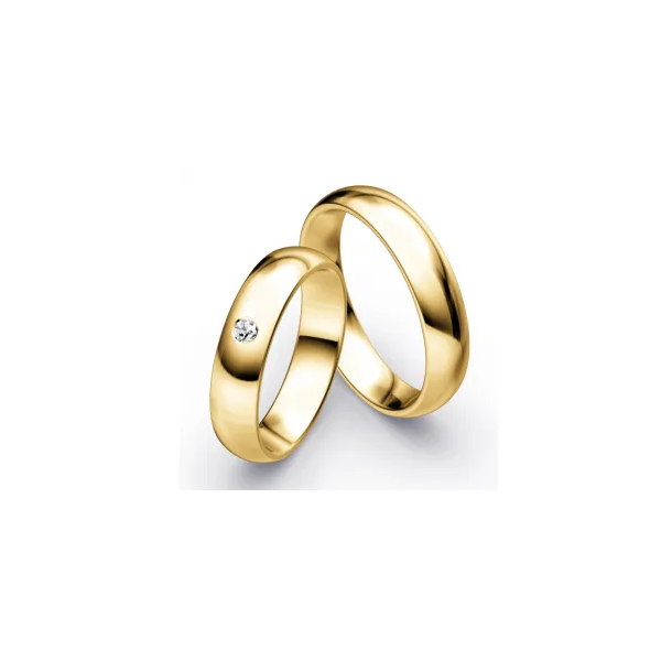Snubní prsteny půlkulaté klasické žluté zlato šířka 5,00 mm