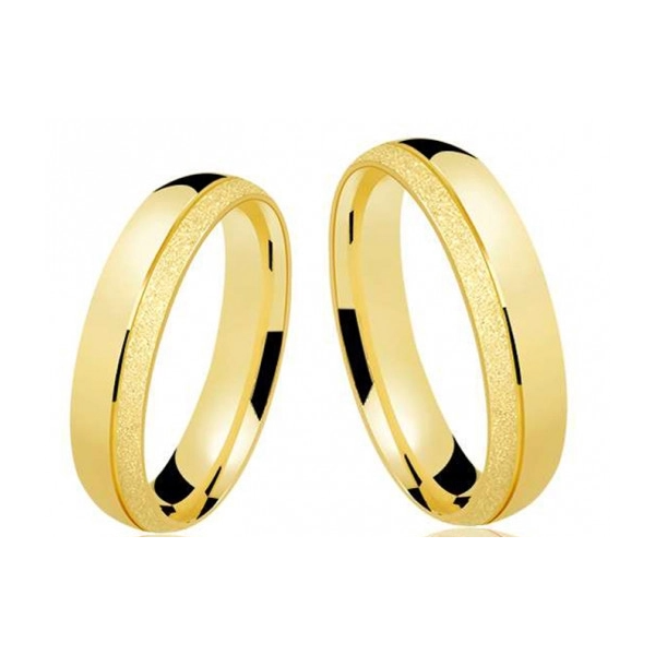Snubní prsteny půlkulaté klasické  žluté zlato šířka 4,5 mm