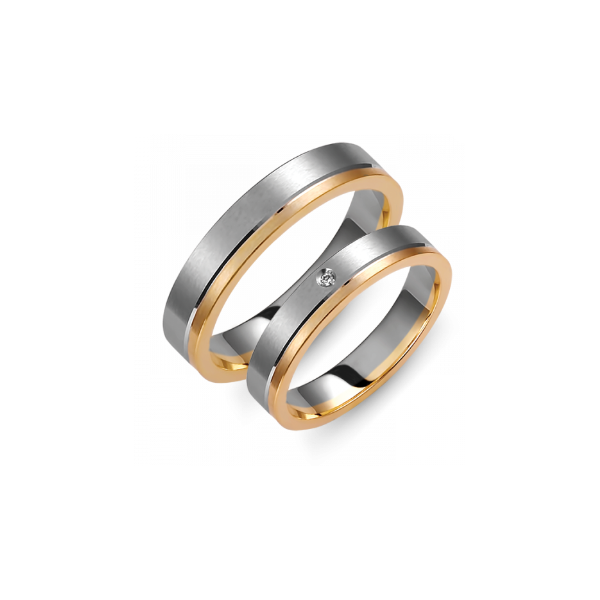 Snubní prsteny kombinované zlato šířka 4 mm