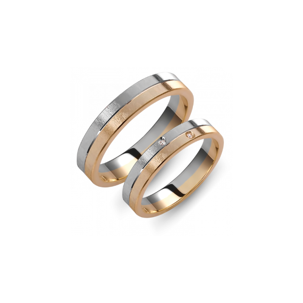 Snubní prsteny kombinované zlata šířka 4 mm