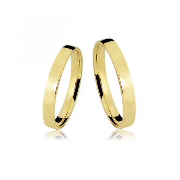 Snubní prsteny ploché jemné - žluté zlato   šířka 2,5 mm a síla 0,8 mm