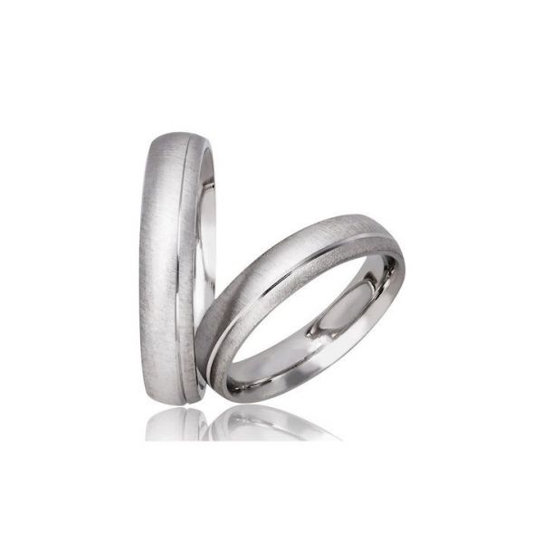 Snubní prsteny půlkulaté s kamínkem 3,5 mm jemně matované