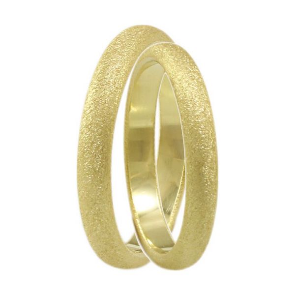 Snubní prsteny půlkulaté  matované žluté zlato šířka 3,00 mm