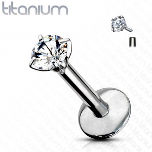 Piercing do brady - labreta titan, 1,2 x 8 mm, kámen 2 mm