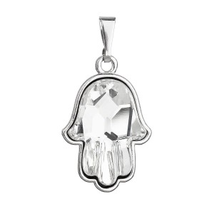 Stříbrný přívěsek s krystaly Swarovski Hamsa ruka Fatima