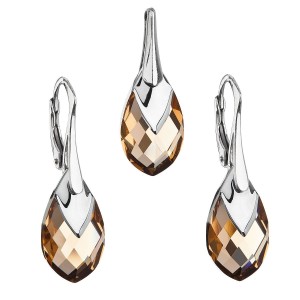 Souprava stříbrných šperků kameny s Crystals from Swarovski® LIGHT COLORADO