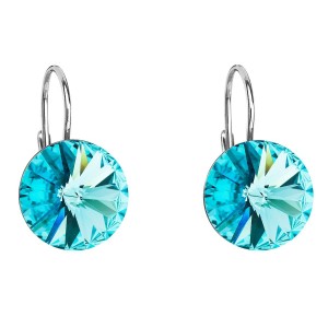 Stříbrné náušnice s krystaly Crystals from Swarovski® Light Turquoise
