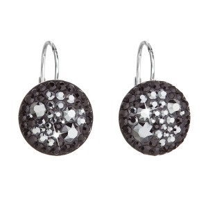Stříbrné náušnice s krystaly Crystals from Swarovski® Hematitece