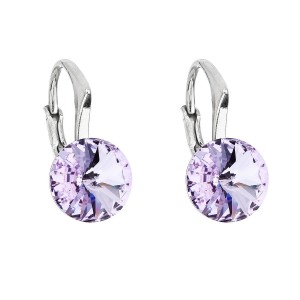 Stříbrné náušnice s Crystals from Swarovski® Violet