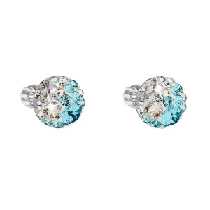 Stříbrné náušnice s krystaly Crystals from Swarovski® Light Turquoise