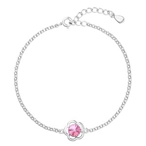 Stříbrný náramek s tyrkysovým kamenem Crystals from Swarovski® Rose