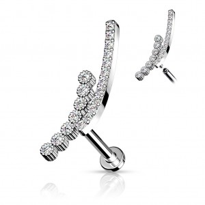 Piercing do brady se zirkony 1,2 x 8 mm