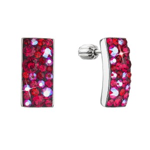 Stříbrné visací náušnice se Swarovski krystaly, Cherry