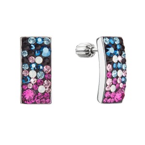 Stříbrné visací náušnice se Swarovski krystaly, Galaxy