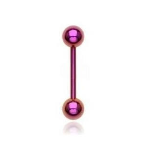 Piercing do jazyka fialový
