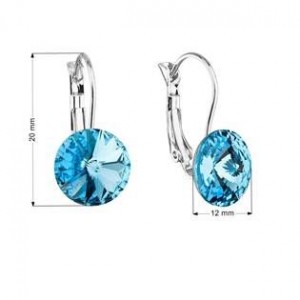 Náušnice bižuterie s Crystals from Swarovski® AQUAMARINE