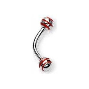 Piercing do obočí s proužky