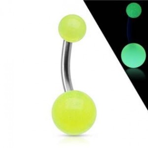 Fosforeskující piercing do pupíku - TITAN