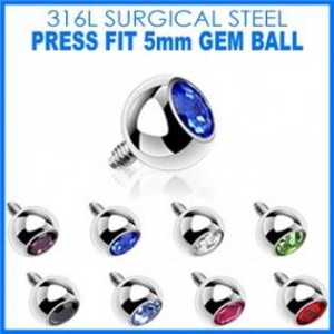 Microdermal část 5 mm, závit 1,6 mm