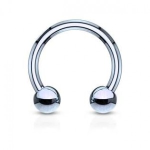 Piercing podkova, barva světle modrá