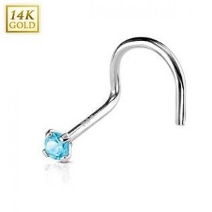 Zlatý piercing do nosu, Au 585/1000 - kamínek 2 mm