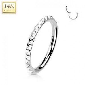 Zlatý piercing - segment kruh, Au 585/1000