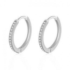 Stříbrné náušnice kroužky se zirkony