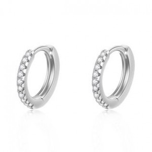Stříbrné náušnice kroužky se zirkony
