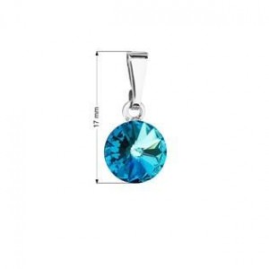 Přívěsek bižuterie se Swarovski krystaly, Bermuda Blue
