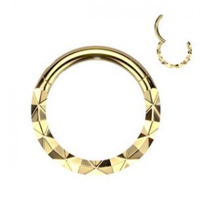 Zlacený piercing kruh segment
