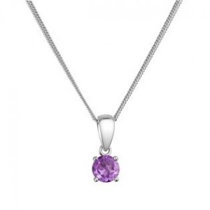 Stříbrný náhrdelník s pravým amethystem
