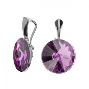Stříbrný přívěšek Crystals from Swarovski, Amethyst