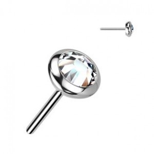 Kamínek k PUSH IN piercing do nosu TITAN, 4 mm zirkon