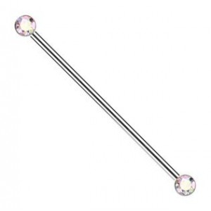 Industrial PUSH IN piercing TITAN, duhové zirkony