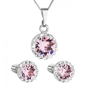 Sada šperků s krystaly Swarovski náušnice, řetízek a přívěsek