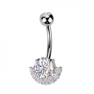 Piercing do pupíku - TITAN + bižuterie
