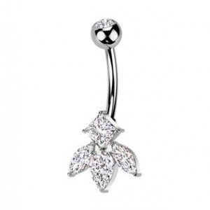 Piercing do pupíku - TITAN + bižuterie