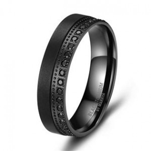 Dámský snubní prsten BLACK TITANIUM, vel. 54