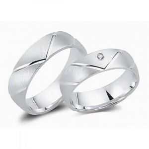 Snubní prsteny půlkulaté bílé zlato 5,50 mm
