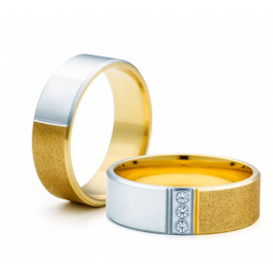 Elegantní snubní prsteny z kombinovaného zlata šířka 7,00 mm