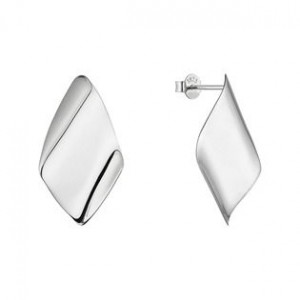 Stříbrné náušnice lesklé kosočtverce