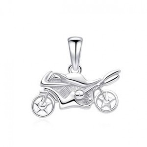 Stříbrný přívěšek motorka