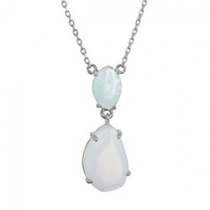 Stříbrný náhrdelník s akvamarínem a chalcedonem
