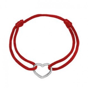 Kabbalah náramek se stříbrným srdcem