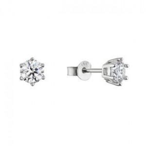 Stříbrné náušnice MIA moissanite 5mm