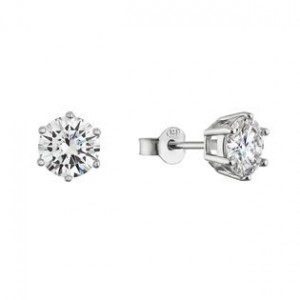 Stříbrné náušnice MIA moissanite 7mm