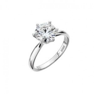 Stříbrný prsten MIA moissanite 8 mm