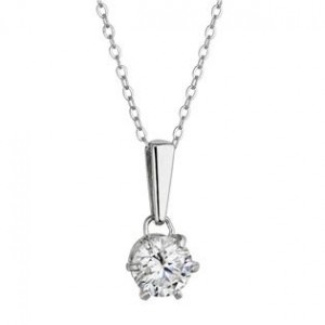 Stříbrný náhrdelník MIA moissanite
