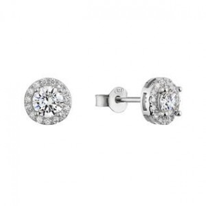 Stříbrné náušnice AURORA moissanite