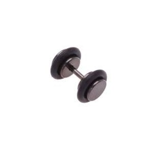 Falešný piercing do ucha černý - průměr 5 mm